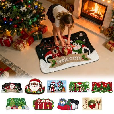 Рождественский коврик для пола в ванной комнате, ковер для ванной комнаты, нескользящий коврик для пола, подходит для ванной комнаты, ванны, кухни, абсорбирующий, милый ковер