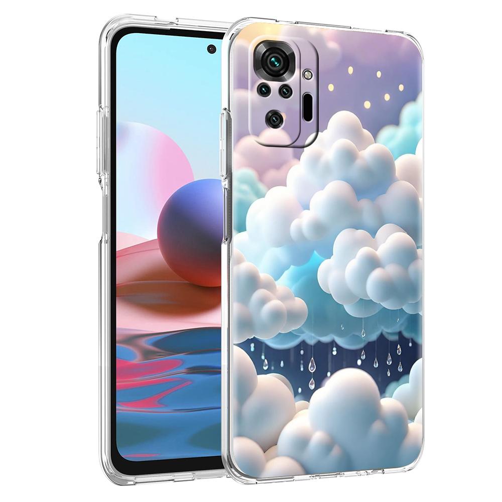 Прозрачный чехол для телефона для Redmi 13C 12C 10C Note 13 12 11 11T K40 Gaming Plus Pro 4G 5G Мягкий ТПУ чехол-оболочка Милое Облачко Capas