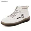 Fashion Comemore Autumn Casual Shoes Ladies High Top Sneaker Vulcanized Shoe Fashion Round Toe Boots 2025 New Women Leather Sneakers 41