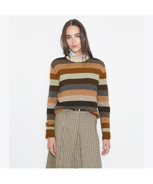 Tolibeochi Merino Wool Turtleneck - Sage Grey Wide Stripe - Sage Grey Wide Stripe