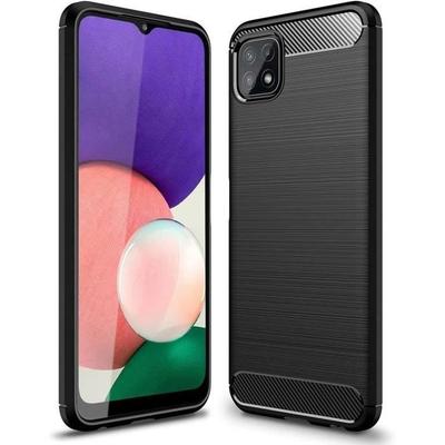 Чехол для Samsung A22 5G (6,6 дюйма) Силиконовый Черный Ударопрочный Стальные Полосы Дизайн ТПУ Защита Качественная