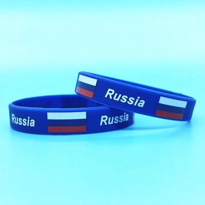 2 шт. Браслет с Российским Флагом Мужчины Женщины Спортивный Силиконовый Браслет Россия Дружба Резиновая Лента Эластичный Ремешок На Запястье Браслет Модные Аксессуары