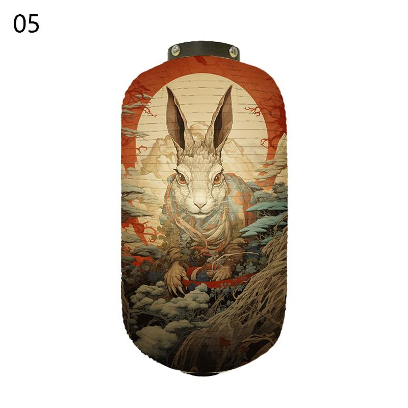 Японский традиционный бумажный фонарь в стиле укиё-э с изображением кролика, ресторан, кухня изакая, магазин суши, подвесной декор