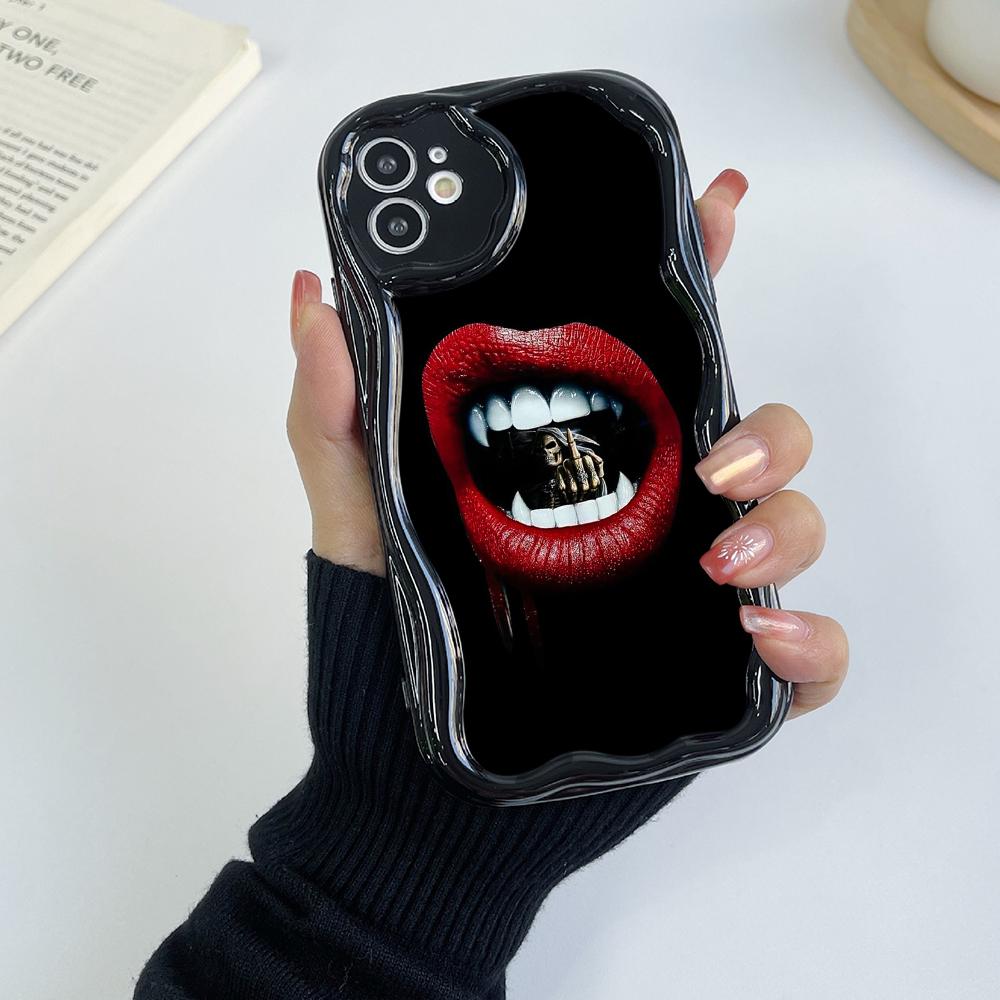 Чехлы для телефонов LZ19 Lips kiss art с прозрачной мягкой волной для Samsung S24 S23 Ultra S20 FE A54 A14 A52s A51 S10 Huawei Honor 90, защитная задняя крышка