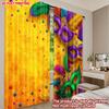 2D flat printing 2pcs Curtain Party Curtain Mardi Gras Colorful Masks(1) Digital Printed Polyester Drapes All Season Party &