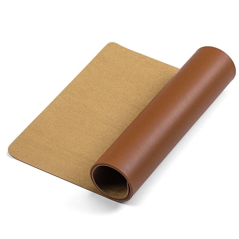 Large Desk Mat, Computer Mouse Pad, Rollable Portable Non-Slip Base, PU Leather Easy to Clean And Portable, Tea-Colored Enlarged Desk Mat (120*60cm)