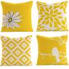 Home Decor Yellow Floral & Geometric Pillow Covers Pattern Cushion Cover Suitable for Sofa Bedroom Car Pillow Cover
