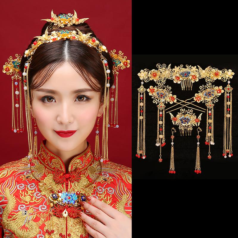 Женские гребни для волос Hanfu Свадебные аксессуары для волос Головной убор Ювелирные изделия Свадебный головной убор Заколка для волос