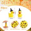 Mini Resin Duck Tiny Ducks Witch Hat Miniature for Craft Dollhouse Fairy Garden Home Decoration