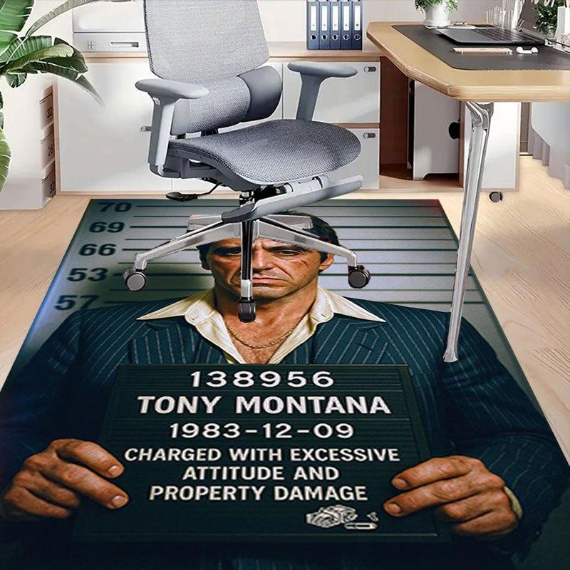 1 шт. Коврик для офисного кресла Scarface, Мягкий, Удобный, Всесезонный, Идеально подходит для дома, спальни или офисного декора, Идеальный подарок для