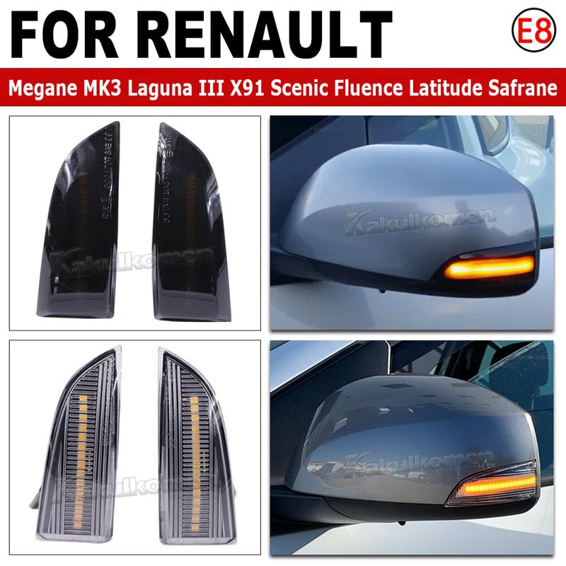 Динамический повторитель поворота для Renault Laguna 3 III Twingo II Latitude Safrane Fluence Светодиодный указатель поворота Стрелка 2008 2009 2011 2014 2015 2016