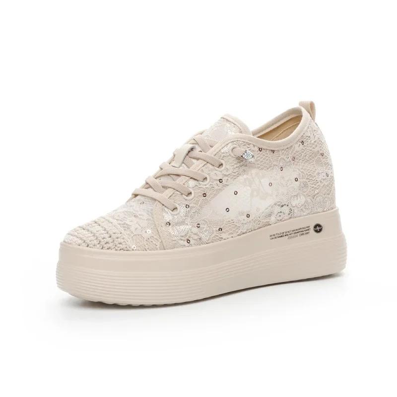 Сетчатые женские кроссовки Hollow Outdoor Casual Shoes Increase Women Shoes Slip-on Shoes Loafers Fashion New Zapatillas Mujer