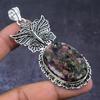 Natural Watermelon Tourmaline Gemstone 925 Steling Silver Pendant 3.19" U8h57
