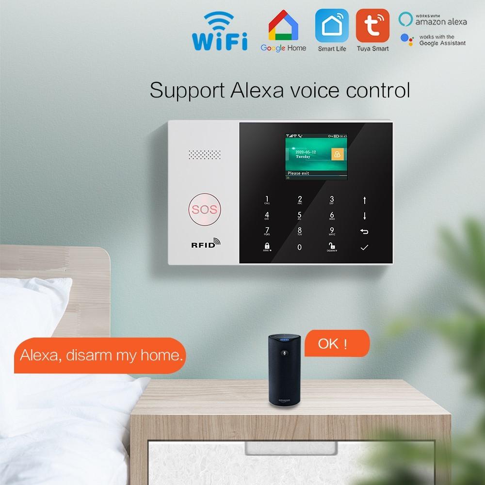 PG-103 WIFI + GSM Домашняя противокражная сигнализация Умная Алекса Googlehome Голосовое управление Набор противокражной сигнализации