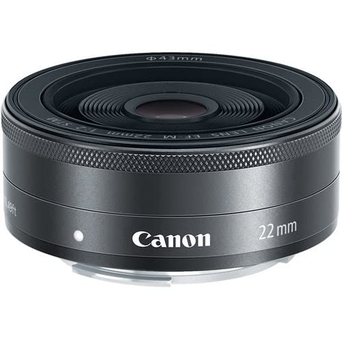 Canon Single Focus Wide Angle Lens F2 STM Compatible with Mirrorless Single Lens Canon EF Mount Black EF-M22mm Black,