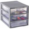 SUNDIS Mini Tour De Rangement Orgamix A4 MM 3 Tiroirs 36,5x26x25,5 Cm Gris