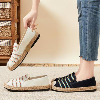 Женские туфли на плоской подошве, дышащие эспадрильи, туфли на плоской подошве без застежек, повседневные балетки, туфли-лоферы с круглым носком, удобная рабочая обувь для ходьбы