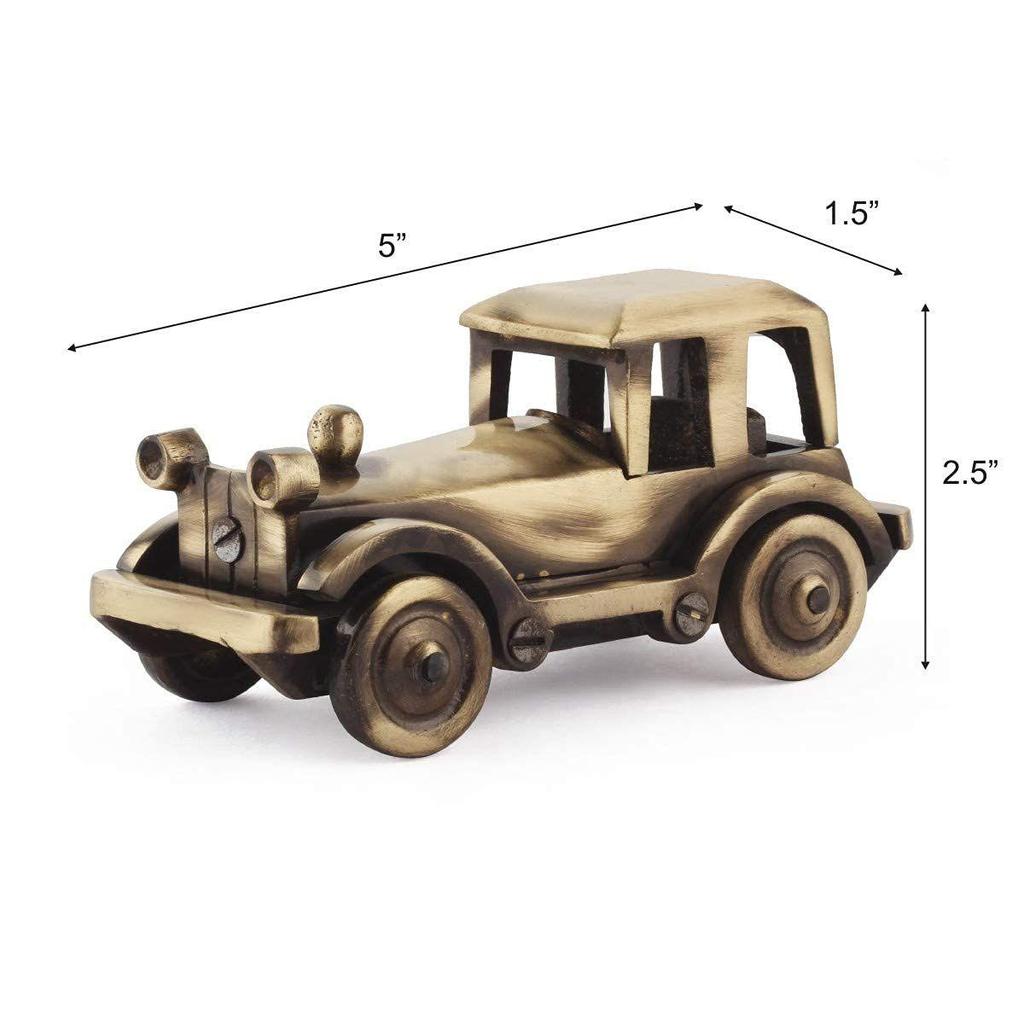 Декор, латунная старинная автомобильная статуэтка, статуэтка для домашнего декора, подарок, глянцевая античная отделка, упаковка из 1 шт.