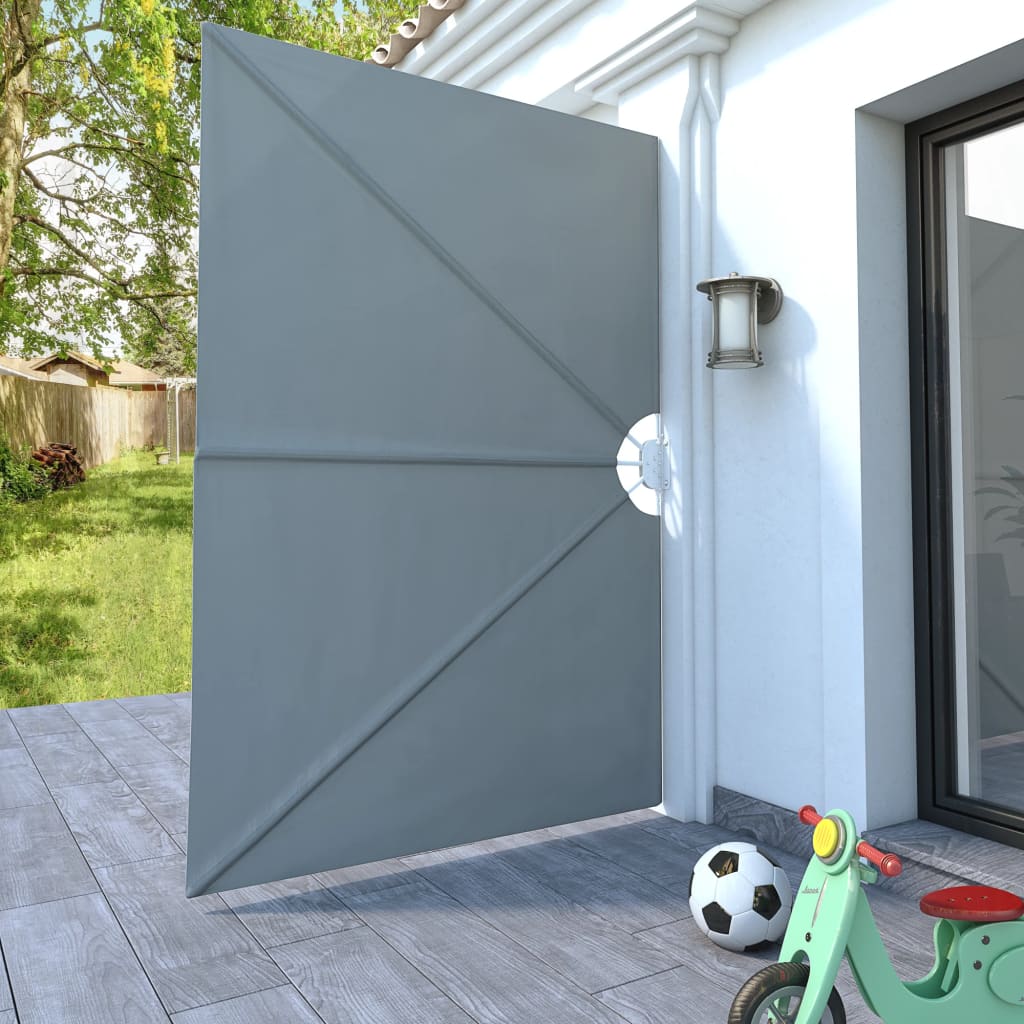 Foldable Terrace Side Awning Gray 240 * 160 cm