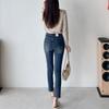 New Arrivals Open Run Women Slim Fall Straight Denim Pants