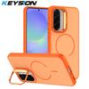 KEYSION Матовый чехол для телефона с покрытием Soft-touch, подставка для объектива, для Magsafe, для Samsung A57 5G A37, магнитный ударопрочный чехол для Galaxy A37 A57 5G