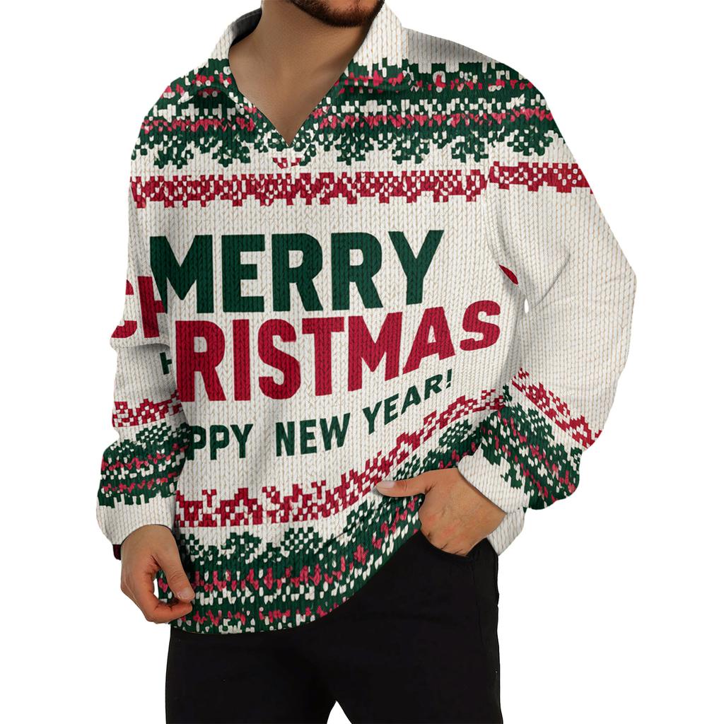 Men's Casual Collared Long-Sleeve Knit Base Layer Top