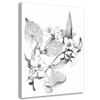 Canvas Print Flowers Black White Nature