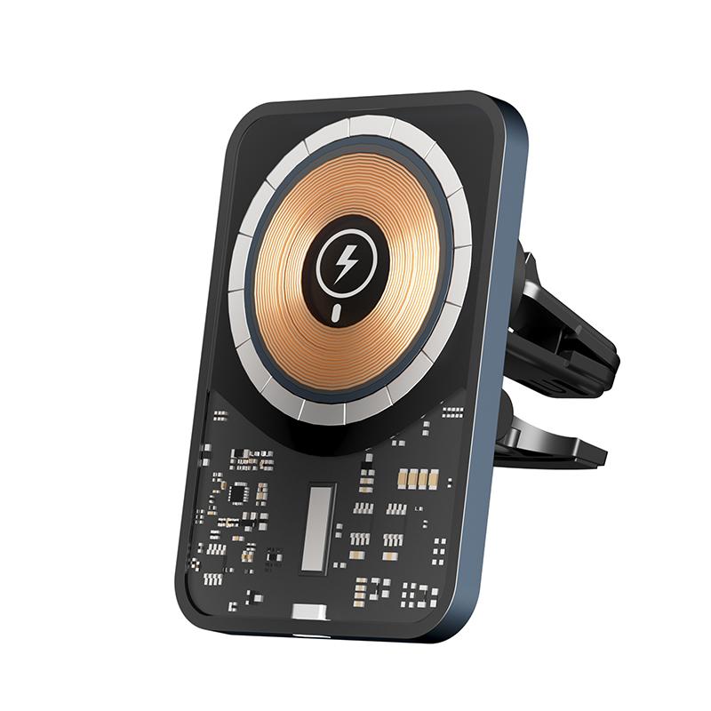 Magnetic Car Holder 15w Fast Wireless Charger For Magsafe Iphone 14 13 12 Pro Max Accessories Induction Charging Mount