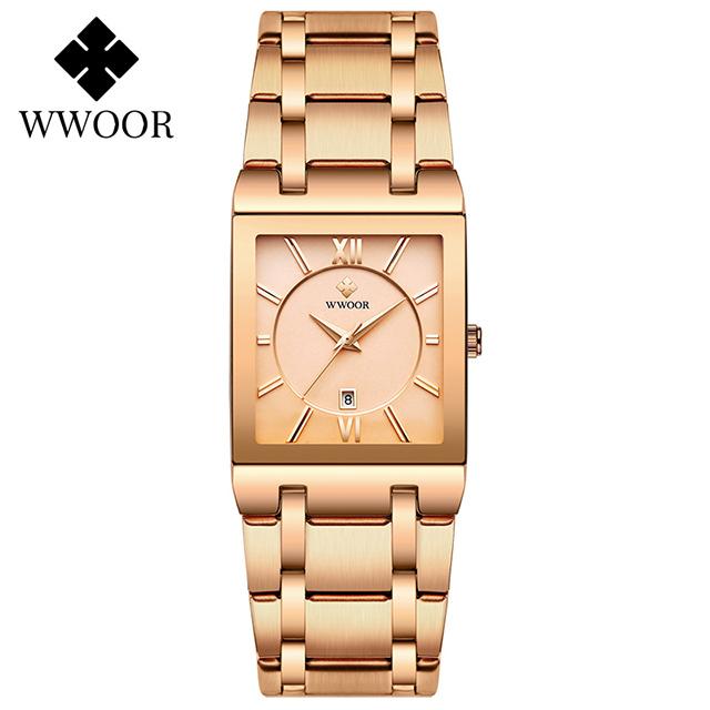 WWOOR Fashion Mens Watches Top Brand Luxury Wrist Watch Quartz Square Waterproof Geneva Design Mens Clock Relogio Masculino