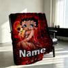 Custom Name Personalized Betty Boop Print Blanket, Home Decor, Bedroom, Sofa, Camping, Couch, Gifts for Birthday Christmas