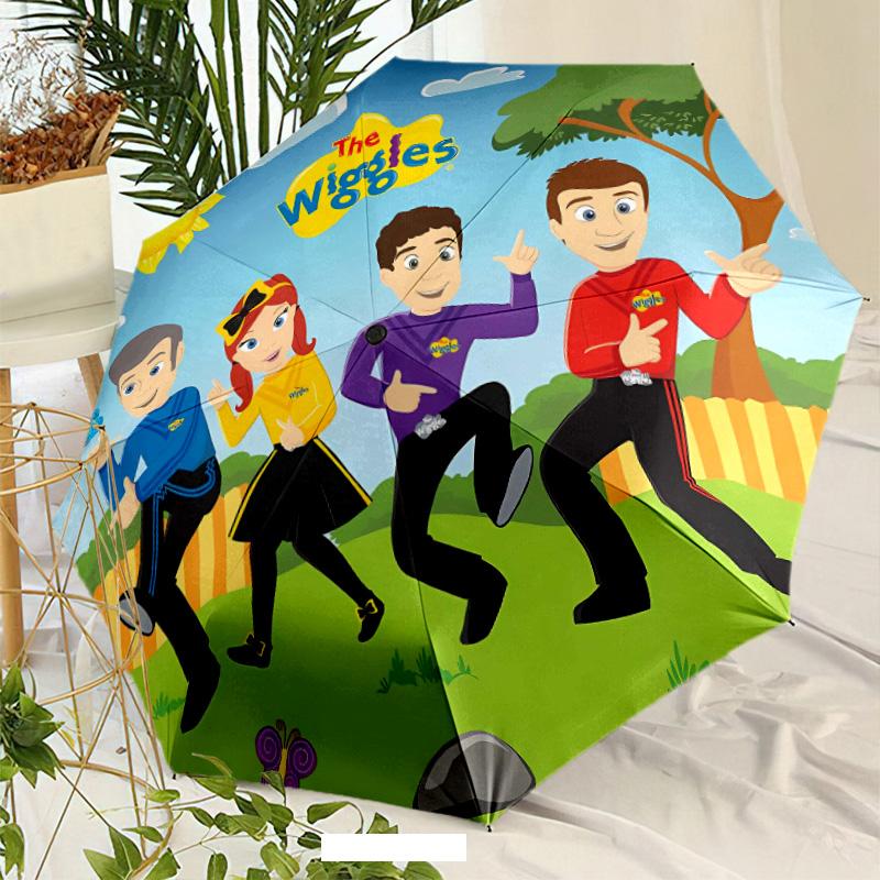 The Wiggles Umbrella with Automatic Open/Close & Self-8-Rib Heavy-Duty Umbrella, Compact Travel Umbrella Suitable for Outdoor