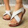 Crossed with Flat Sandals Women's Wind Cross with Open-toed Beach Cool Slippers Sandals