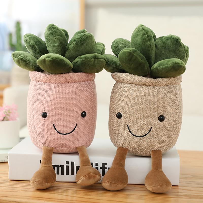 Lifelike Tulip Succulent Plants Plush Stuffed Toys Vrious Potted Flower Cactus Bookshelf Home Living Room Decor For Girl Gift