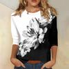 Women's Long Sleeve Tshirt for Women Floral T Shirts Top Casual Outdoors Sportswear Autumn and Winter New Fashion Clothing
