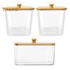 3Pcs Laundry Pods Container Clear Large Capacity Transparent Design Laundry Room Organization Containers with Bamboo Lids