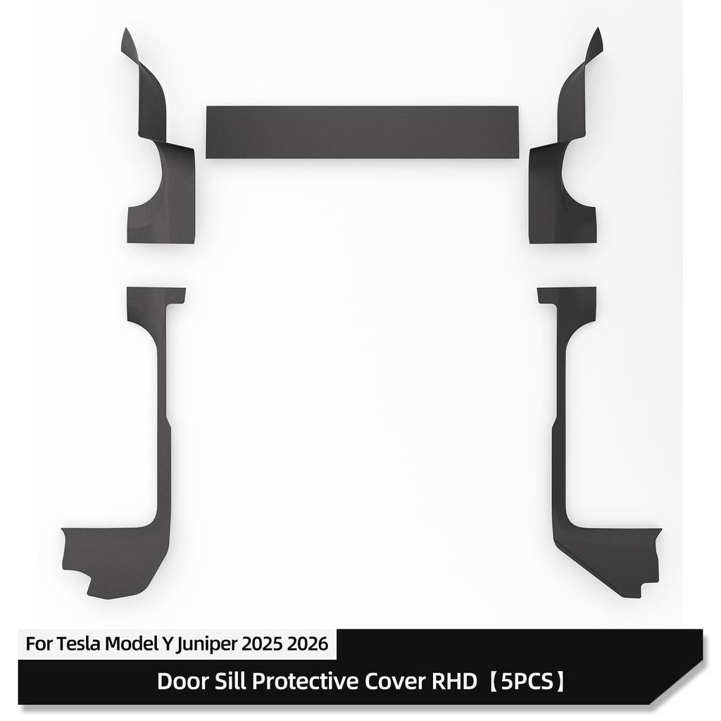 RHD для Tesla Model Y Launch 2025 Juniper Накладка на боковую часть центральной консоли, защита от ударов ногами, TPE, защита порога двери