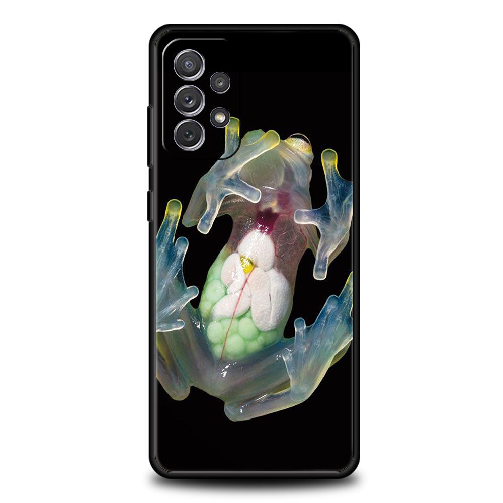 Чехол для телефона Samsung Galaxy A55 A53 A52 A52S A51 A41 A35 A32 A25 A23 A15 A13 A71 A72 5G Мягкий ТПУ Корпус Реалистичный Принт Лягушки Сумка