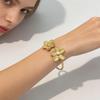 Metal Flower Cuff Bracelet Fashion Open Arm Bangle Vintage Elegant Bangles  Hand Jewelry