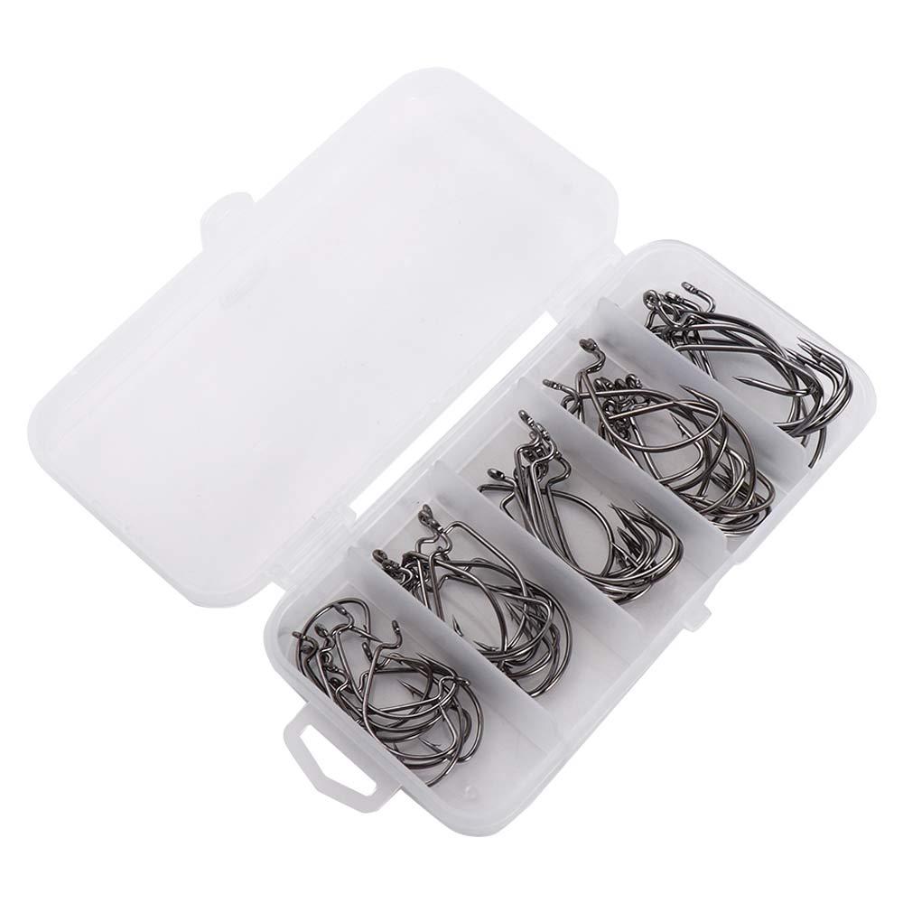 Прочные 50 шт./упаковка с коробкой Карповая рыбалка 2#1#1/0#2/0#3/0# Рыболовные крючки Смещенные крючки Жаловые крючки Широкие крючки-кранки