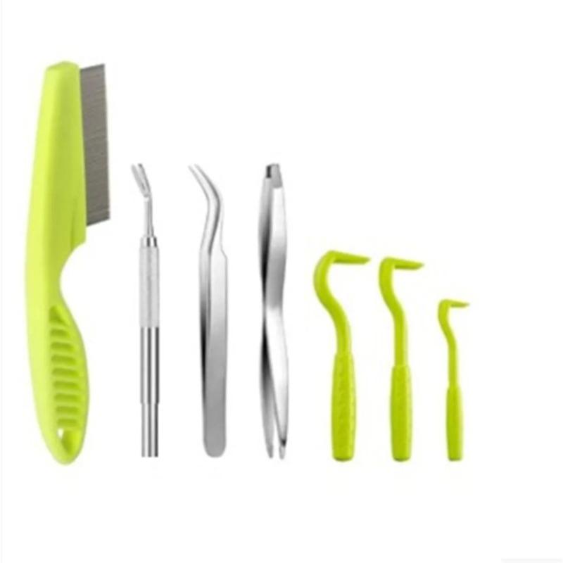 Набор для удаления клещей у домашних животных Простой в использовании Блоха Избавиться от Крючок Пинцет Плоскогубцы Экстрактор Клещей Собаки Кошки Аксессуары для Чистки Товары для Животных