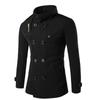 (SU)Men Autumn Winter Double Button Collar Woolen Coat Sweater Top Blouse