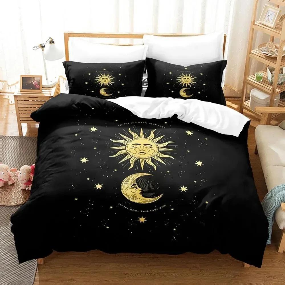 Witch's Moon Bedding Set Single Twin Full Queen King Size Aldult Boys Bedroom Duvet Cover Sets Anime