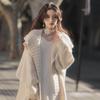 French Sweater with Lapel Loose Knitted Open Cardigan Coat