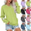 Women's Casual Fashion Halloween Print V-Neck Long-Sleeve Sweatshirt Lightweight Pullover Hoodie With Pockets
