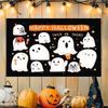 Halloween Banner Happy Halloween Tapestry Witch Castle Ghost Print Home Party Yard Wall Hanging Holiday Decor Flag