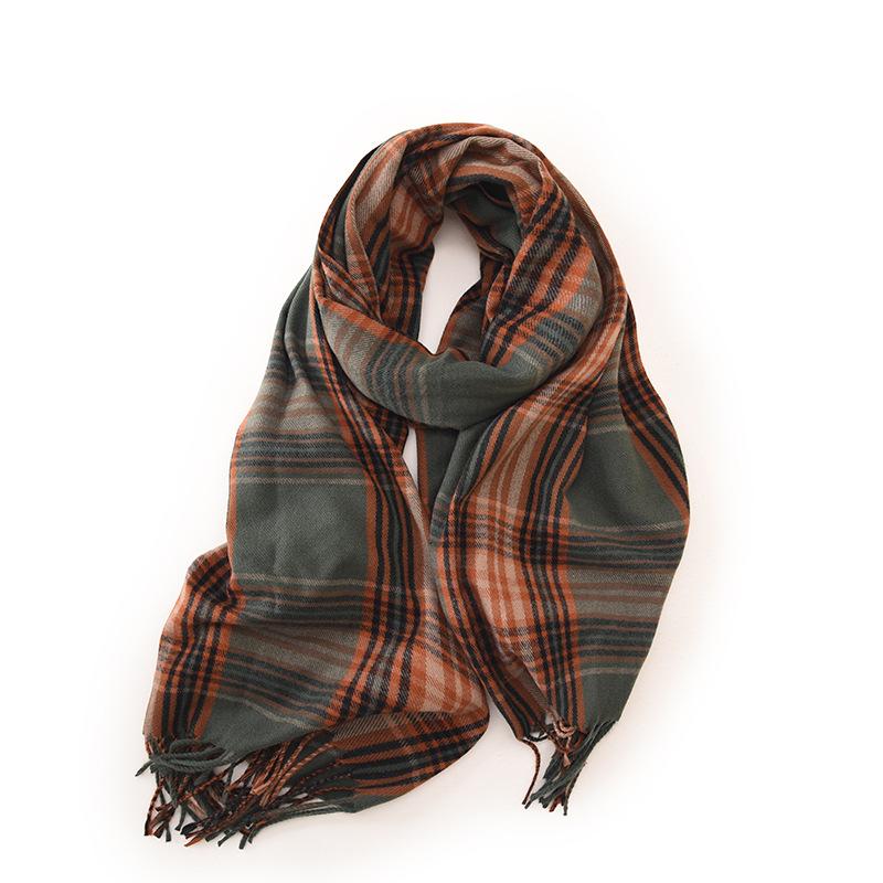 Thick Winter Warm Scarf New Women Plaid Design Pashmina Shawls Cashmere Shawl Lady Wrap Tassel Scarves Knitted