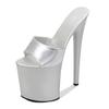 Women's Summer 20cm Super High Stiletto Heels - Patent Leather Sexy Waterproof Platform Slippers