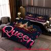 2/3Pcs Queen-Themed 3D Crown Pattern Duvet Cover Set (1 Duvet Cover + 1/2 Pillowcase, Without Core), Soft Digital Print, Fantasy
