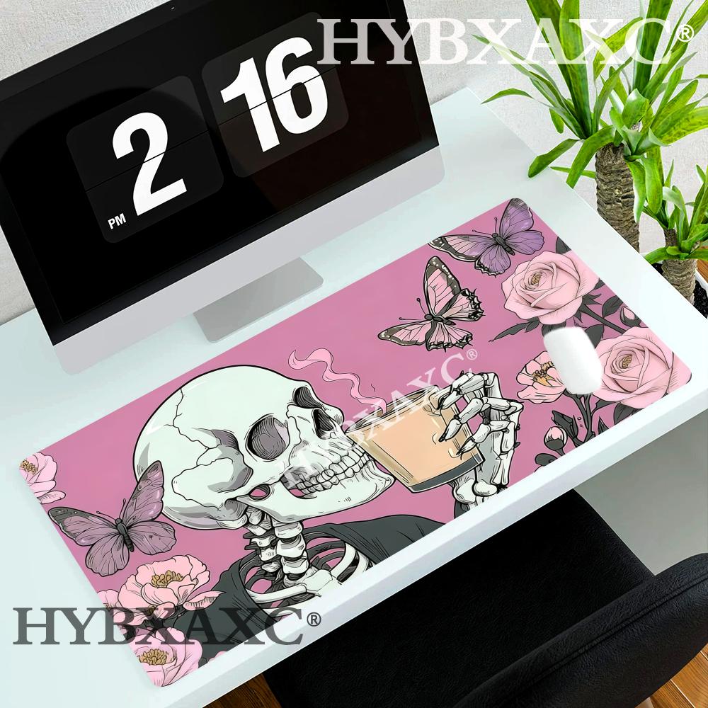 HYBXAXC Готский стиль грибы и черепа Коврик для мыши Настольный коврик со прошитыми краями Основа из натурального каучука коврик для мыши Расширенный коврик