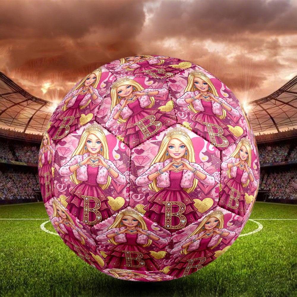 Barbie Print Size 5 Soccer Ball, Standard Match Football for Sports Game and Team Practice, Ideal Gift for Soccer Fans